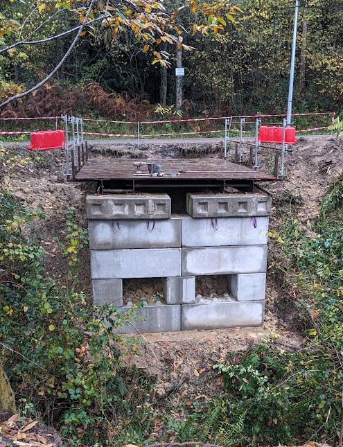 Appui réalisé en blocs béton